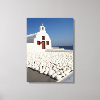 Toile L'église de Santorin aux pierres blanches