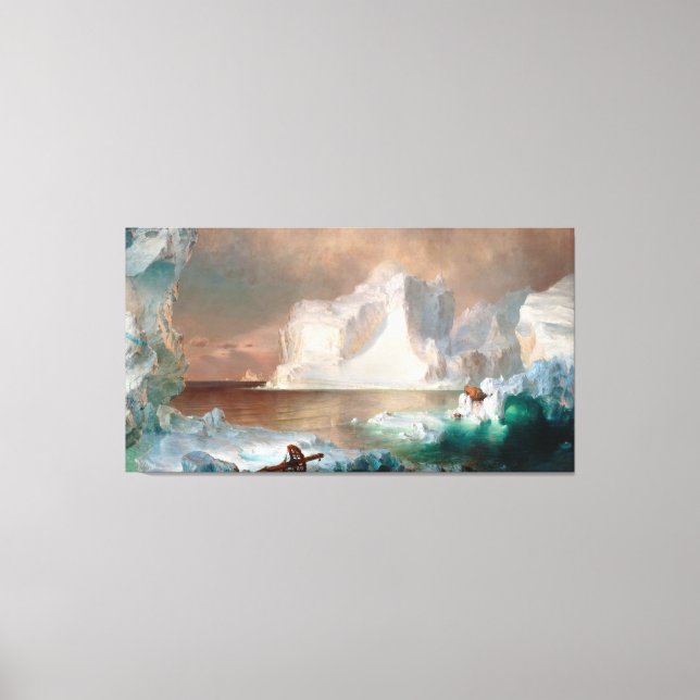 TOILE L'ÉGLISE D'ÉDOUINE FREDERIC - LES ICEBERGS - 1861  (Recto)