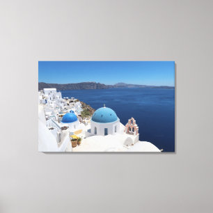 Toile L'église du Dôme Bleu à Santorin, Grèce