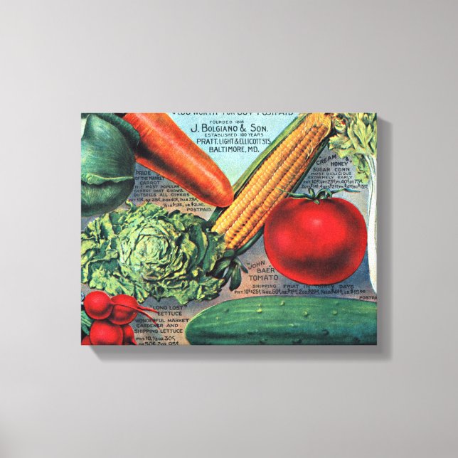 Toile Légumes vintages (Recto)