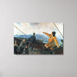 Toile Leif Eriksson aperçoit la terre en Amérique, 189