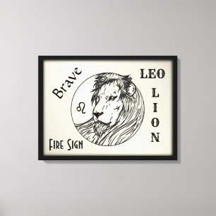 Toile Leo Le Lion Zodiac encadré