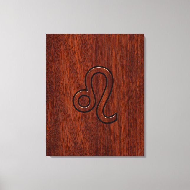 Toile Leo Zodiac Connexion style bois acajou (Recto)
