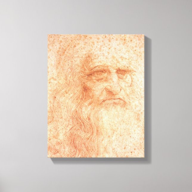 Toile Léonard de Vinci Autoportrait Rouge Chalk (Recto)