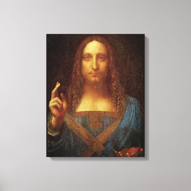Toile Leonardo da Vinci 1500 Salvator Mundi Art (Recto)
