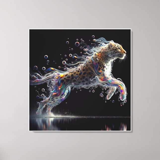 Toile leopard in mid-leap (Recto)