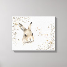 Les animaux de bois aiment le lapin floral Script