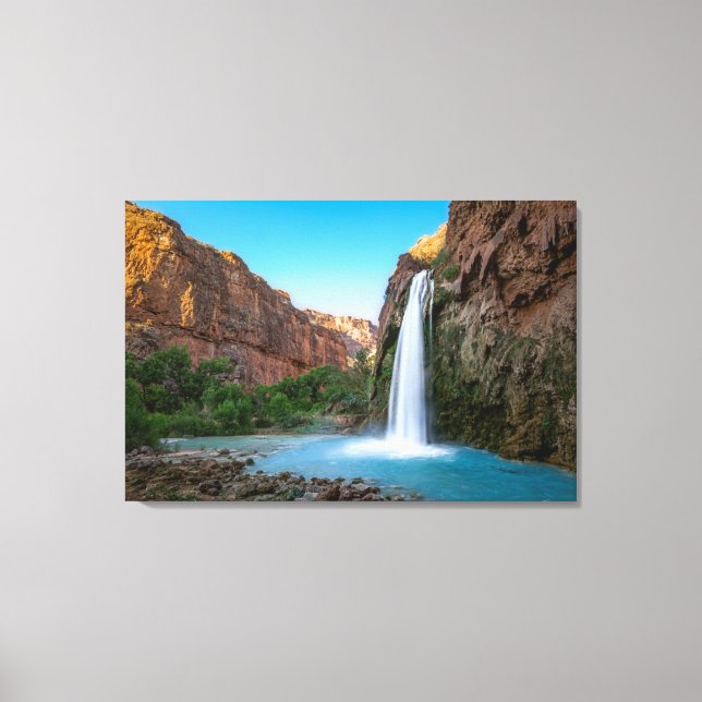 Toile Les cascades | Chutes Havasu au coucher du soleil (Recto)