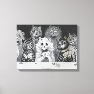 Toile Les chats Jouer aux cartes - Louis Wain
