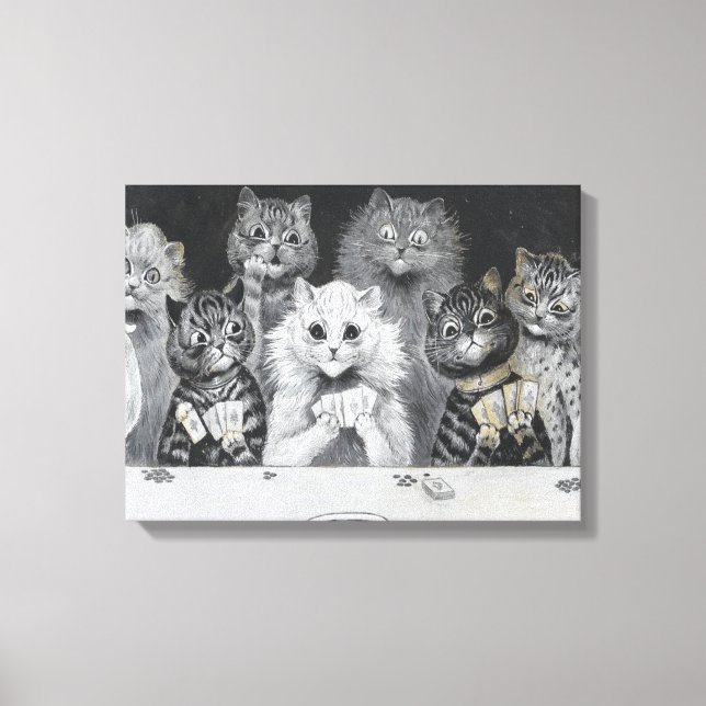 Toile Les chats Jouer aux cartes - Louis Wain (Recto)