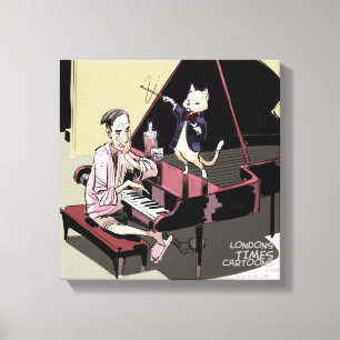 Toile Les Chats Régissent Même Le Pianiste Rick London I