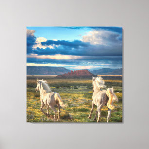 Toile LES CHEVAUX SAUVAGES "Vivent à courir"