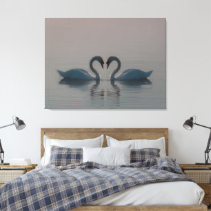 Toile Les cygnes bleus doivent être amoureux