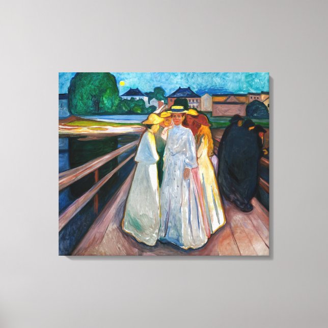 Toile Les dames sur le pont | Edvard Munch | (Recto)
