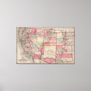 Toile Les Etats-Unis du sud-ouest vintages tracent