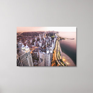 Toile Les Etats-Unis, l'Illinois, Chicago, vue aérienne