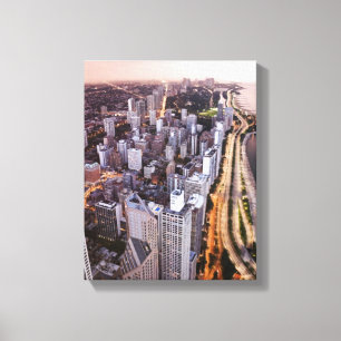 Toile Les Etats-Unis, l'Illinois, Chicago, vue aérienne