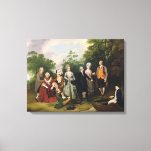 Toile Les familles d'Oliver et de salle dans un jardin,