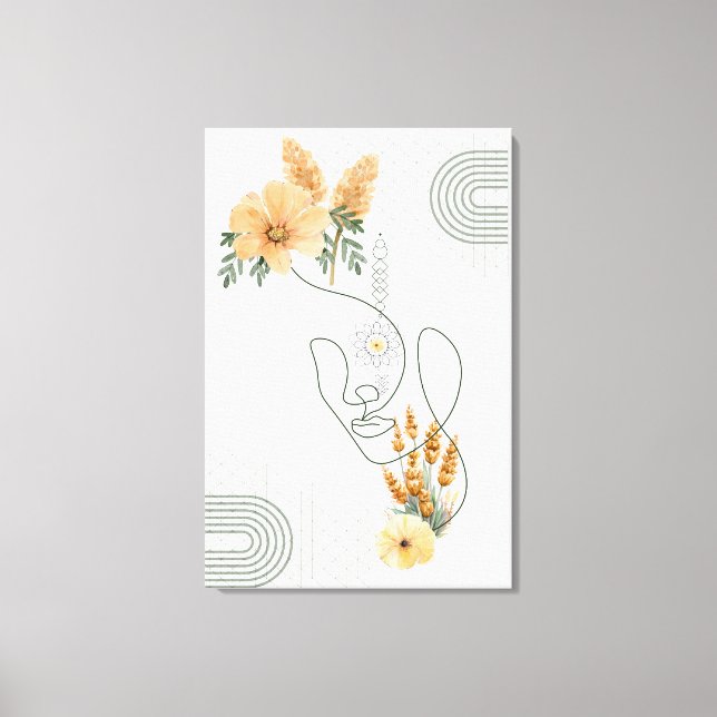 Toile Les femmes Abstraites sont entourées de fleurs d'o (Recto)