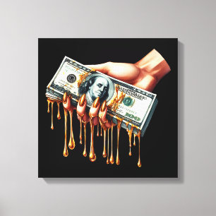 Toile les femmes donnent 100 dollars de billet d'or liqu