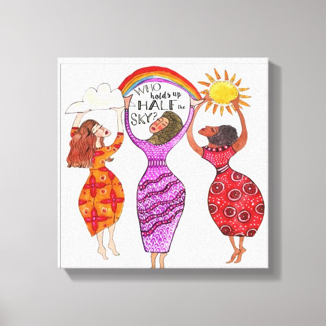 Toile Les femmes tiennent la moitié du ciel (Recto)