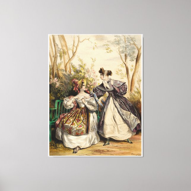 Toile Les femmes victoriennes dans la conversation de ja (Recto)
