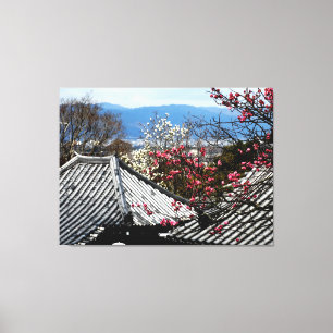 Toile Les fleurs de cerisiers du début du printemps à Ky