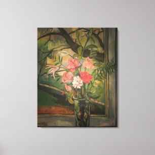 Toile Les fleurs de Suzanne Valadon devant une fenêtre