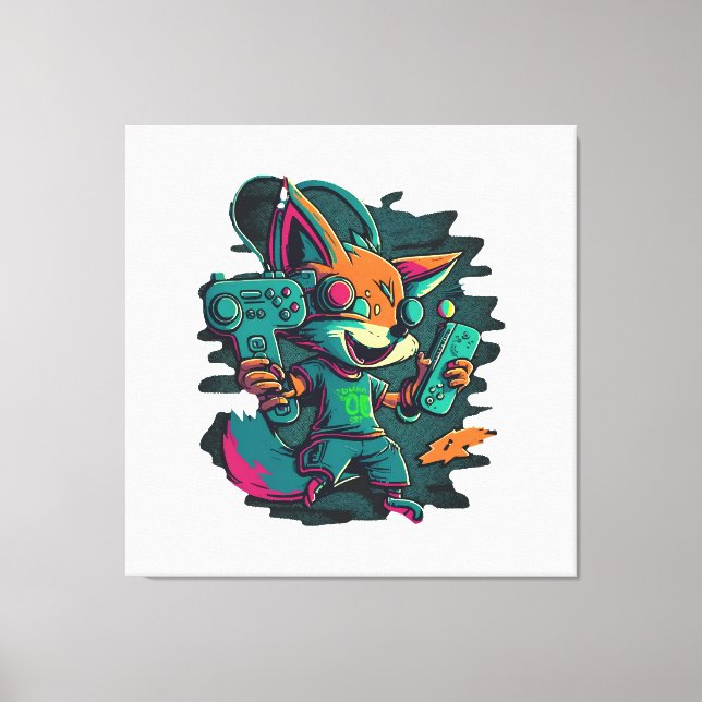 Toile Les loups jouent à des jeux (Recto)