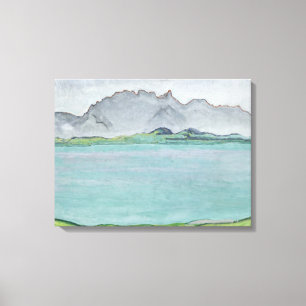 Toile Les montagnes et le lac Thun, 1911 de Stockhorn