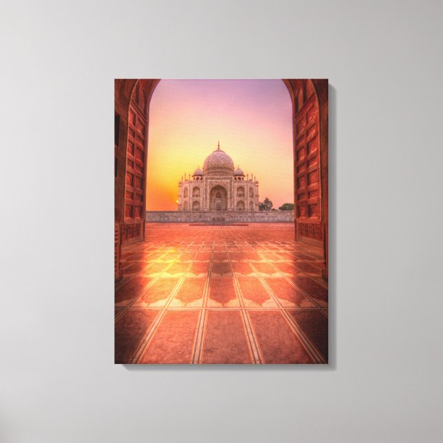 Toile Les monuments | Taj Mahal, Inde au coucher du sole (Recto)