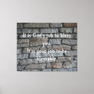 Toile Les mots de sagesse "sois béni" sur un