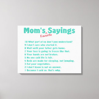 Toile Les paroles préférées de maman canvas imprimé cade