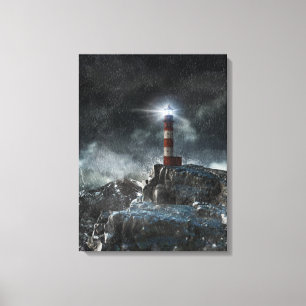 Toile Les phares   Phare dans la tempête