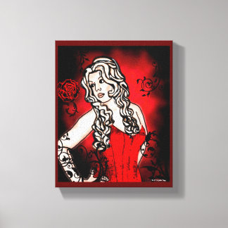 Toile Les roses sont des toiles enrobées de goth rouge