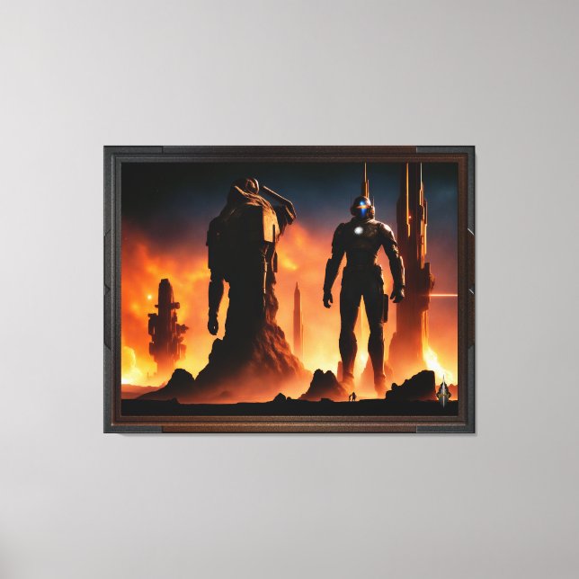 Toile Les Titans d'Arkeros AI Concept Art par Xzendor7 (Recto)