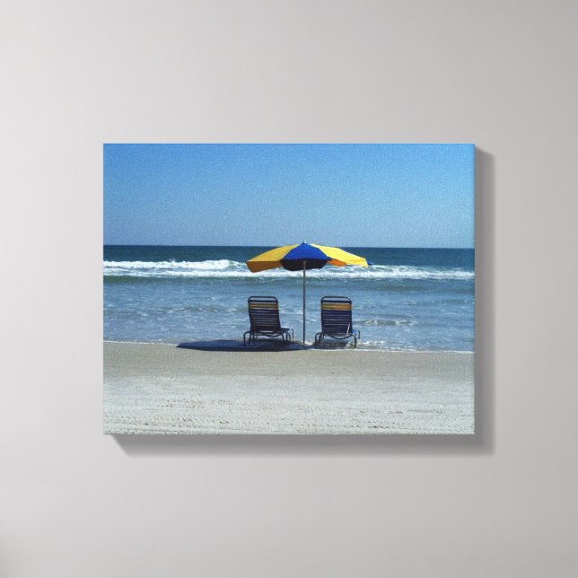 Toile Les transats sur le rivage (Recto)
