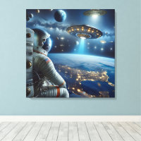 Les vaisseaux spatiaux et un astronaute dans l'esp