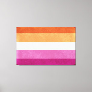 Toile Lesbian Pride et support drapeaux couleurs Art