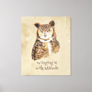 Toile L'espionner avec l'attitude Owl Sassy Attitude Imp