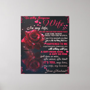 Toile Lettre À Mon Cadeau Femme, Couple Love Cadeau Mar