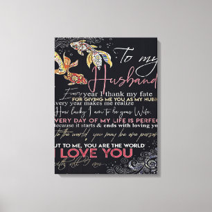 Toile Lettre à mon mari Meilleure Fête des pères prése