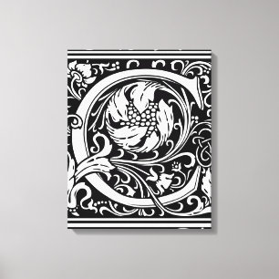 Toile Lettre C Monogramme médiéval Art Nouveau