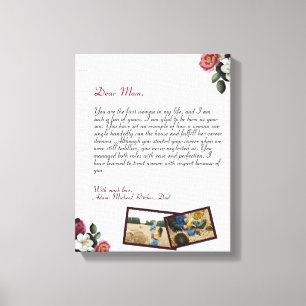 Toile Lettre d'amour personnalisée moderne cadeau manusc