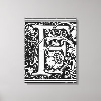 Lettre F Monogramme médiéval Art Nouveau