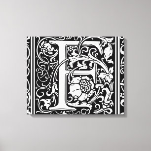 Toile Lettre F Monogramme médiéval Art Nouveau