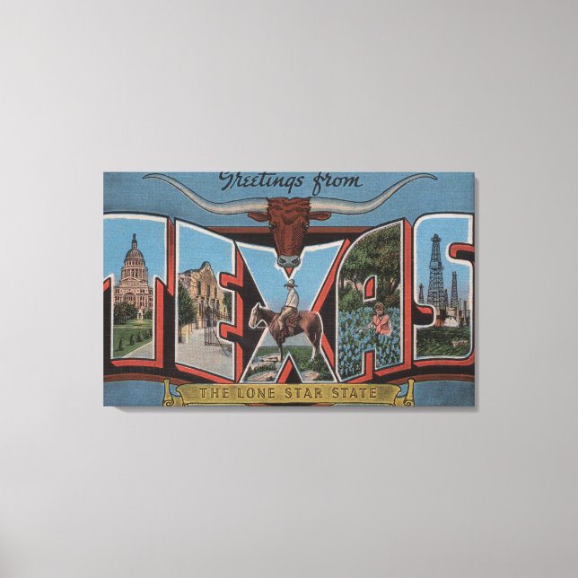 Toile LETTRE GRANDE DU Texas Scènes 2 (Recto)