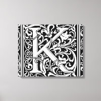 Lettre K Monogramme médiéval Art Nouveau