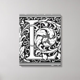 Toile Lettre L Monogramme Art Nouveau Médiéval