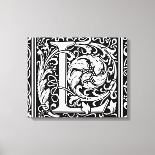 Toile Lettre L Monogramme médiéval Art Nouveau
